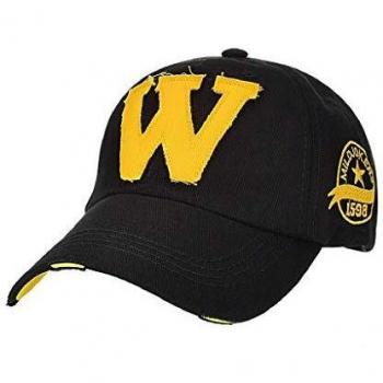 Unisex Breathable Black W‑Trim Baseball Cap