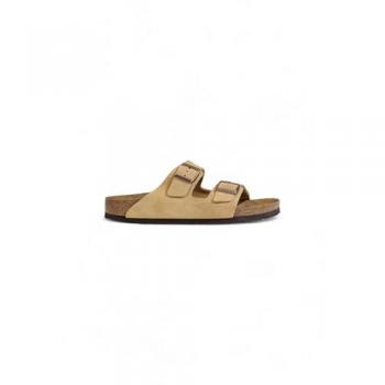 Birkenstock Cream Buckle & Bow Suede Sliders – Size 9