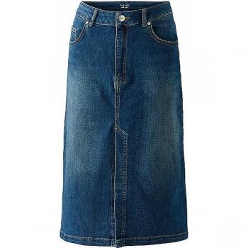 Oui Jeansrock Midi Dunkelblau Größe 40