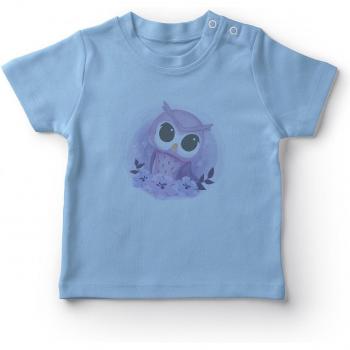 Angemiel T-Shirt Bébé Garçon Hibou Doux Bleu