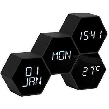 Karlsson „Six in the Mix“ – Wecker & Kalenderanzeige – schwarz