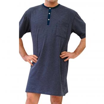 Herrenpyjama Ammann 7558, zweifach Packung, Halbarm, blau, Größe 48