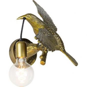 Lampada da parete vintage in ottone lucido