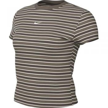 Women’s Nike Chill Knit T‑Shirt – Neutral Brown Striped