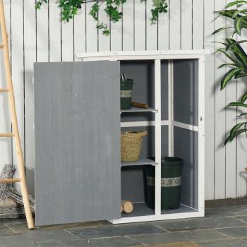 Outsunny Garden Tool Storage Shed with 2 Shelves, 75 x 56 x 115 cm