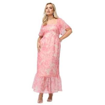 Elegant Floral Pink Organza Ballgown – Women’s – 26/28