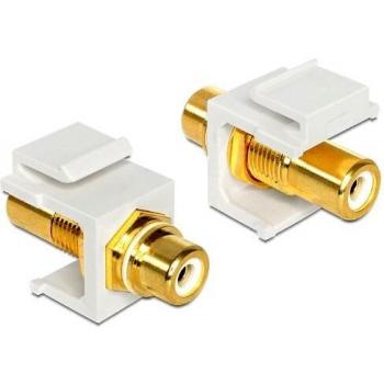 Delock 86310 Keystone Modul Cinchbuchse zu Cinchbuchse vergoldet weiß