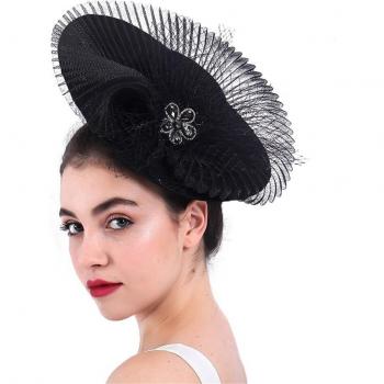 Fascinator Haute Couture Noir et Blanc