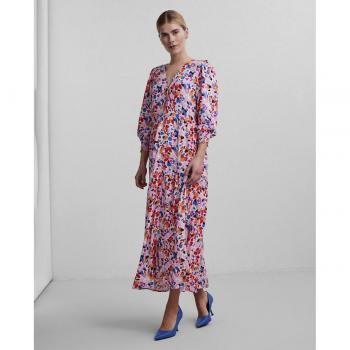 Yas Midi Dress Alira Rosa Tenue 100% Cotone