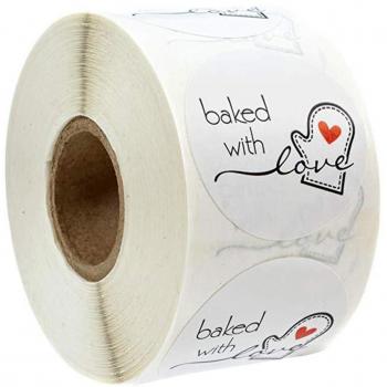 Round Baked with Love Stickers