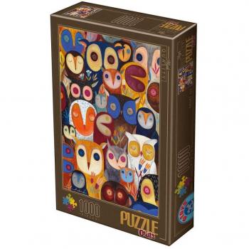 Puzzle DToys 1000 piezas Collage de Búhos