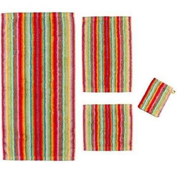 Cawö Handtuch Duschtuch Strandtuch Saunatuch Waschhandschuh Streifen orange rot