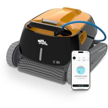 DOLPHIN E35i Robot limpiafondos automático para piscinas enterradas de hasta 12 metros, con capacidad de subir paredes