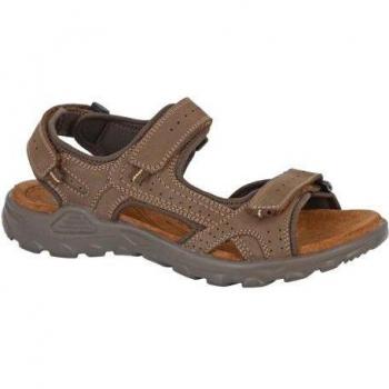 Roamers Heren Platte Sandalen van Leer