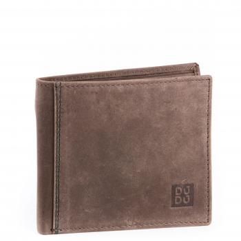 Portafoglio Classico Dudu con Zip Marrone Oscuro