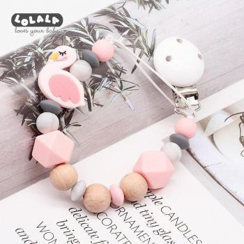 Baby Wooden Bead Dummy Clip