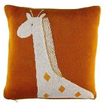 Coussin en jacquard girafe Tiga ocre