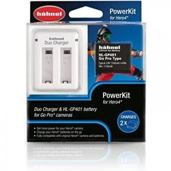Hahnel GoPro Duo Dual Mini Micro USB Power Charger + HL-GP401 Battery for HERO 4