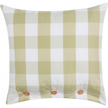 Quadratisches Dekokissen Karomuster in Hellgrün und Weiß 45 x 45 cm