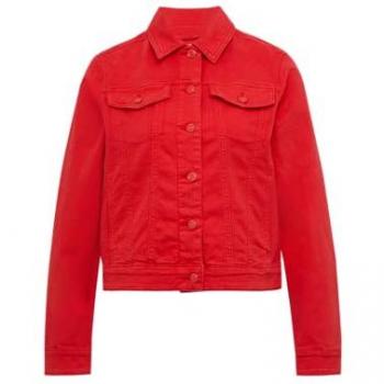 S.Oliver Strick-Jeansjacke – Taliert – Rot – Damen 36