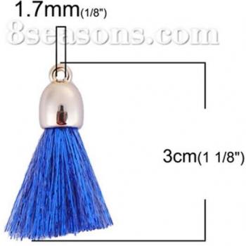 3cm Bright Tassel Drops with Gold Caps for DIY Jewelry Design