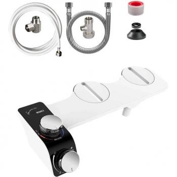 Accesorio de bidé para asiento de inodoro, boquilla doble, 3 modos, autolimpieza fría, no eléctrico