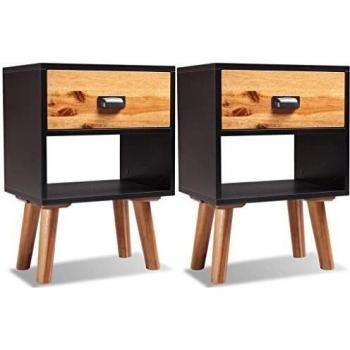 VidaXL Nachttische 2 Stück aus Akazienholz 40x30x57 cm