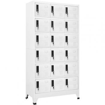 Armoire à casiers en acier peint blanc 90x40x180 cm
