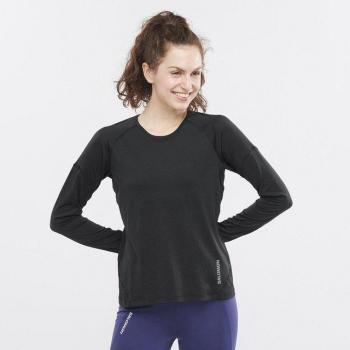 T-shirt sportiva donna Salomon Cross Run maniche lunghe nera