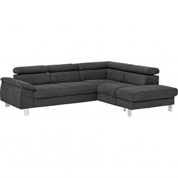 COTTA Ecksofa Komaris in braun (mud) mit Kopfteilverstellung