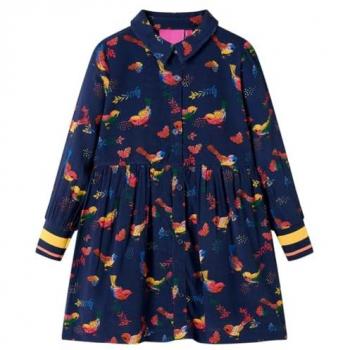 Robe pour fille marine à manches longues 128