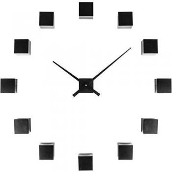 Karlsson BlockTime – Schwarze Kunststoff-Uhr für jede Wand