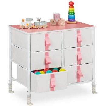 Rangement Enfant 6 Tiroirs Relaxdays