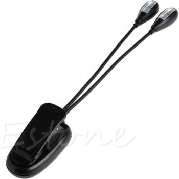 Dual Arm 4-LED Clip-On Light for Reading and Camping