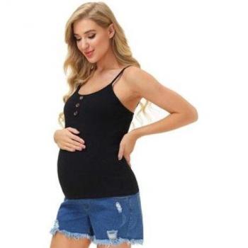 Maternity Solid Color Sling Dress