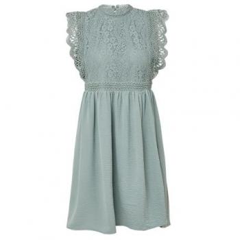 Kleid Kurze Eleganz – QS Minikleid Spitzenoberteil