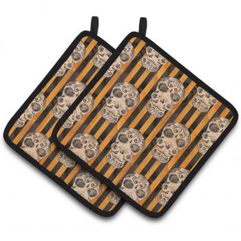 Caroline's Treasures BB7527PTHD Watercolor Halloween Day of the Dead Head Pot Holder