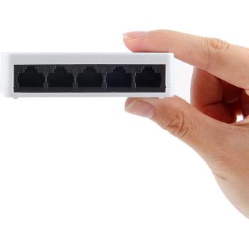 Hub de viaje 5 puertos Ethernet RJ45 10/100Mbps para dispositivos como PC y consolas