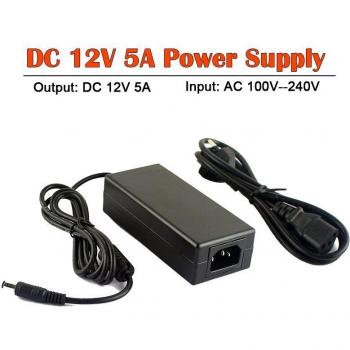DC 12V 5A Power Supply – CCTV & DVR: Analog, AHD, TVI, CVI Kompatibel