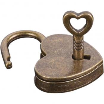 Serrure à boucle vintage en bois et laiton