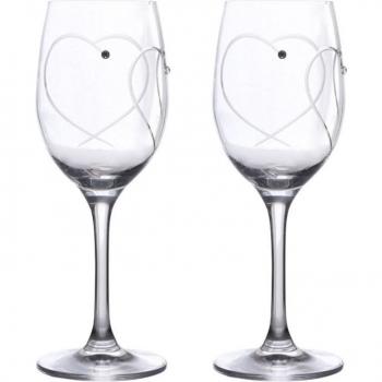 2pcs Diamond Crystal Heart Goblets for Wedding