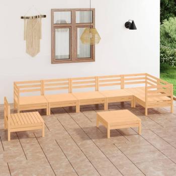 Garten-Lounge-Set 8-teilig Massivholz Kiefer