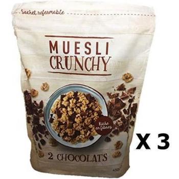 3 x Sachets de Muesli croustillant aux deux chocolats
