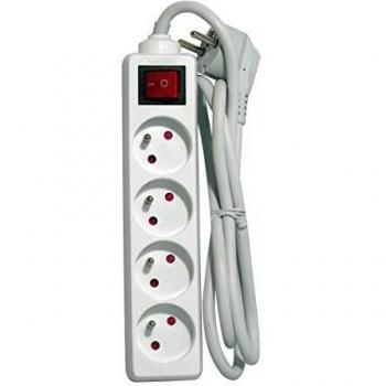 Multipresa Interruttore 4 Porte 16A Lunghezza 3m Bianca Chacon