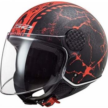Casco de moto LS2 OF558 SPHERE LUX SNAKE MATT NEGRO ROJO, talla S