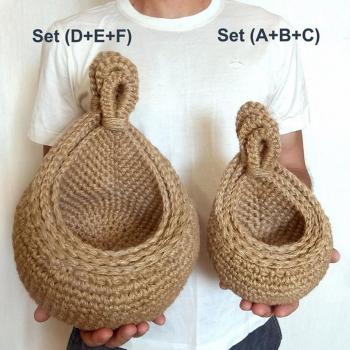 Cesta de Almacenamiento Colgante de Yute