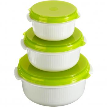Micro Family Emsa Set 3 recipienti Verde e Bianco