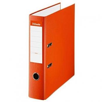 ARCHIVADOR DE PALANCA ESSELTE CARTON FORRADO PVC FOLIO LOMO DE 75 MM CON RADO NARANJA
