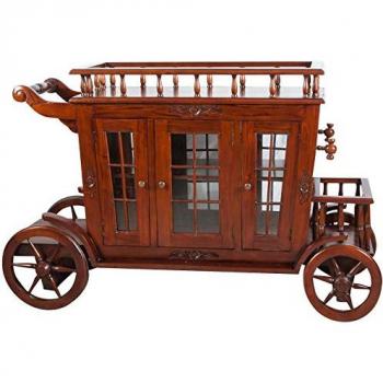 Biscottini Mahogany Wood Trolley