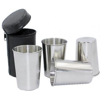 Tazas vino al aire libre 150ml x 4 en acero inoxidable y portátiles